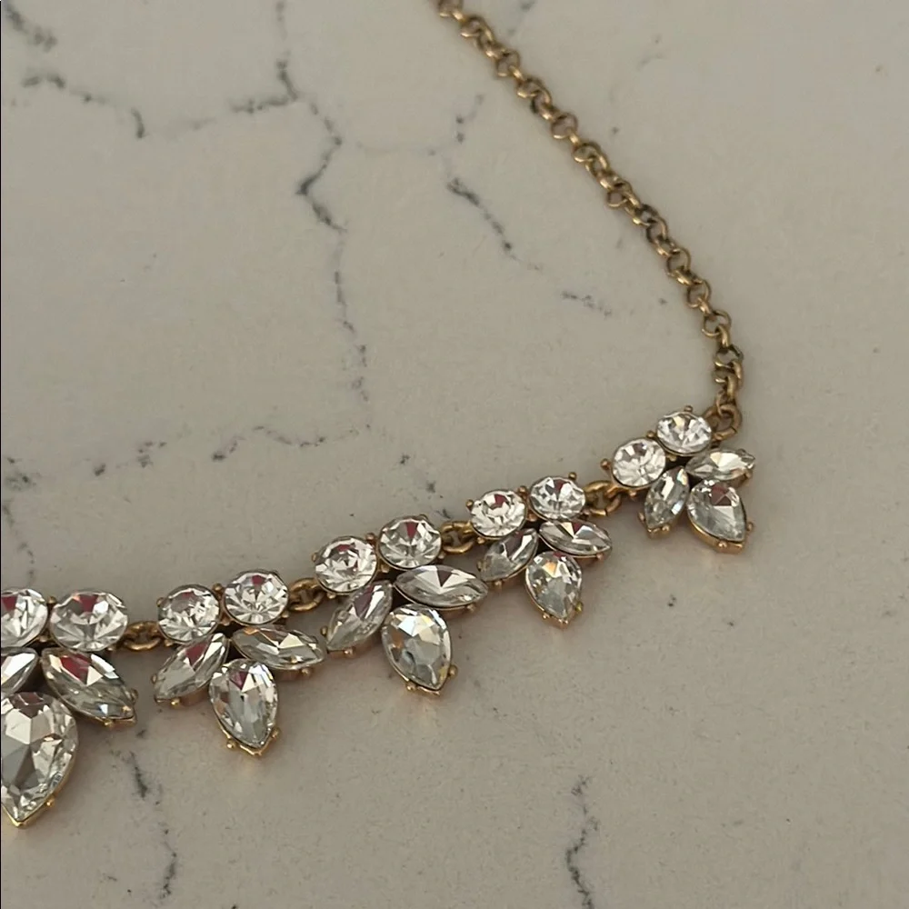 J. Crew Women's Fashion Jewelry Gold Crystal Necklace OS EUC - Picture 6 of 11